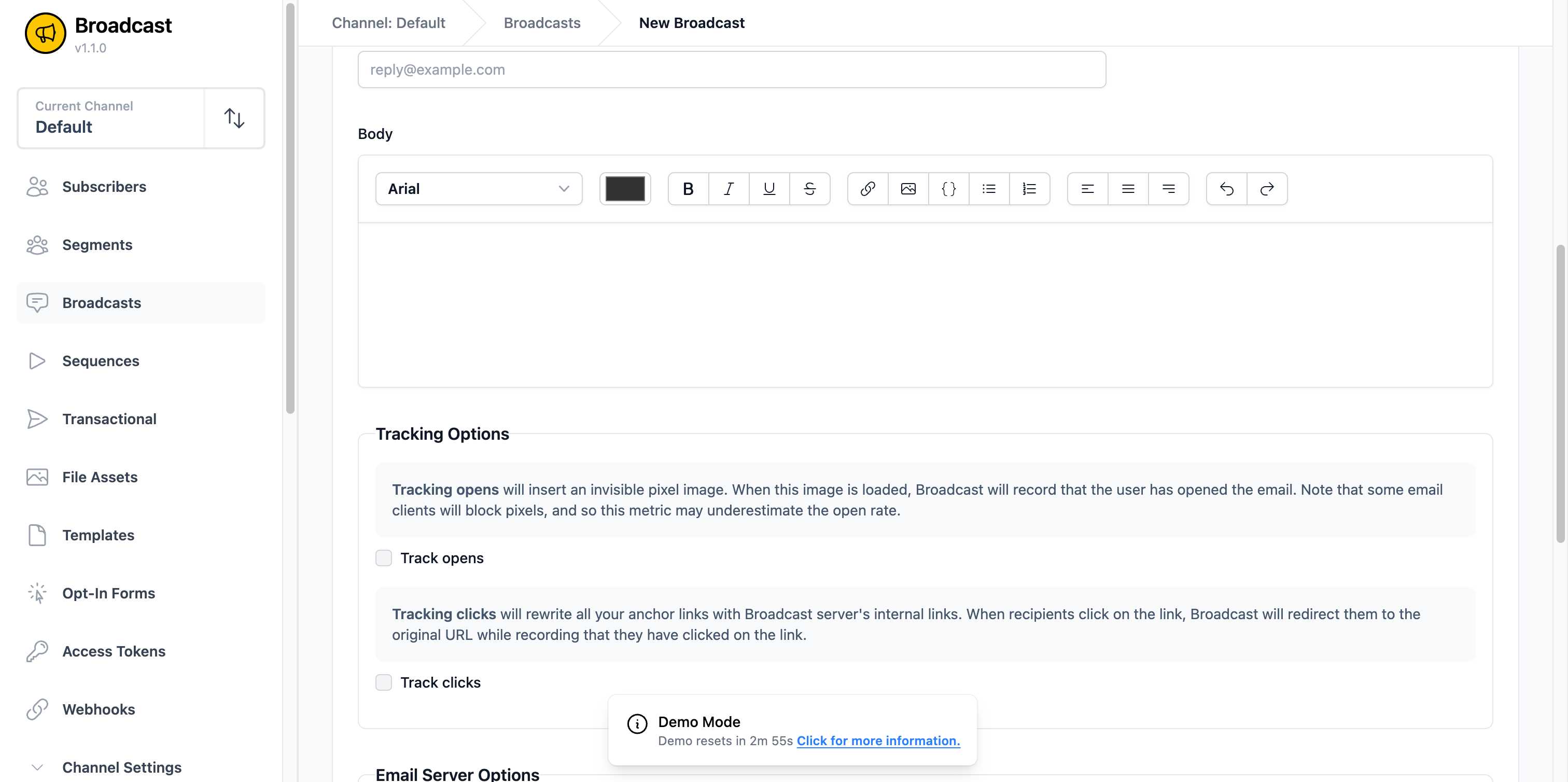 Rich text editor with formatting toolbar