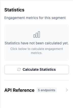 Statistics panel showing that statistics have not been calculated yet, with a Calculate Statistics button